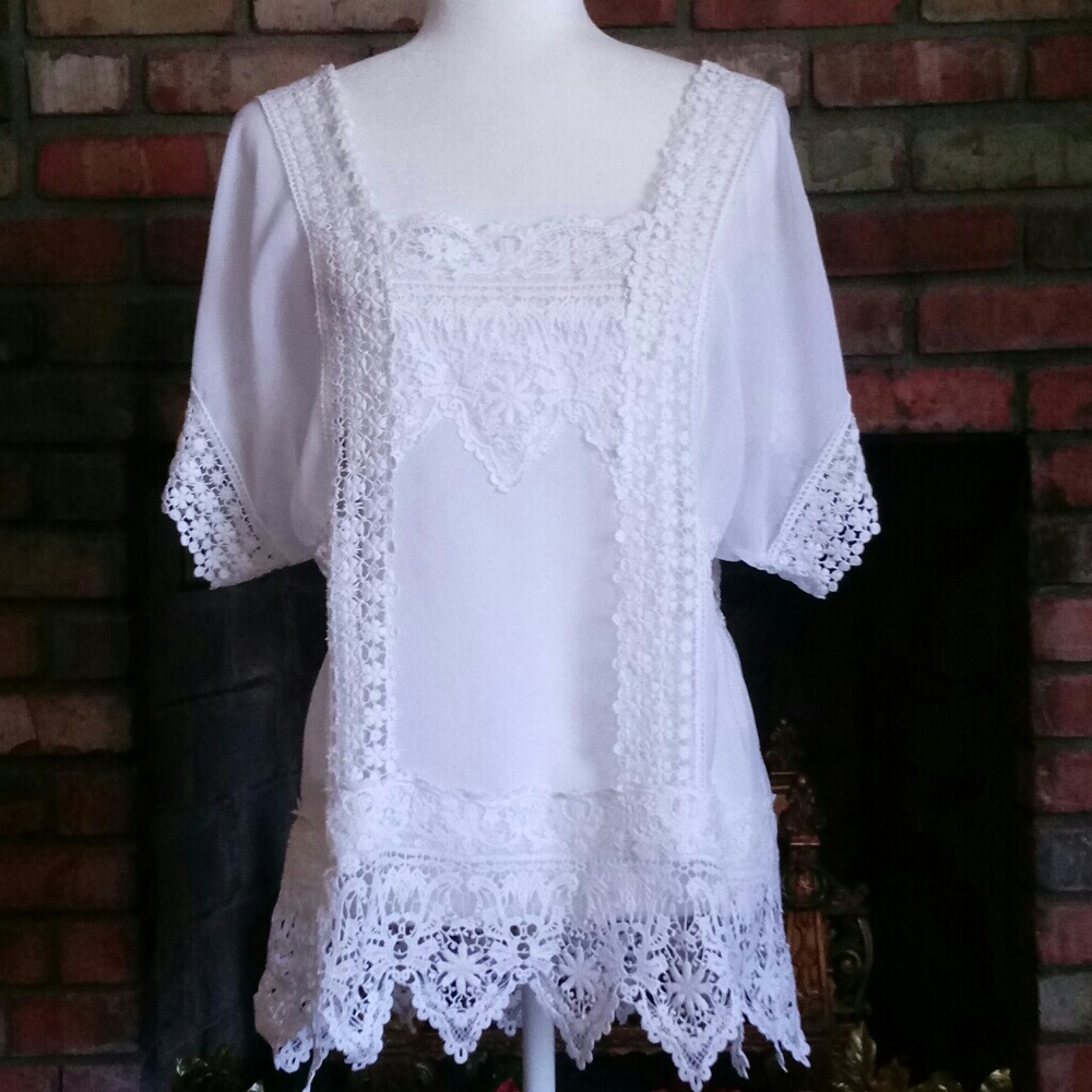 White Boho fancy top